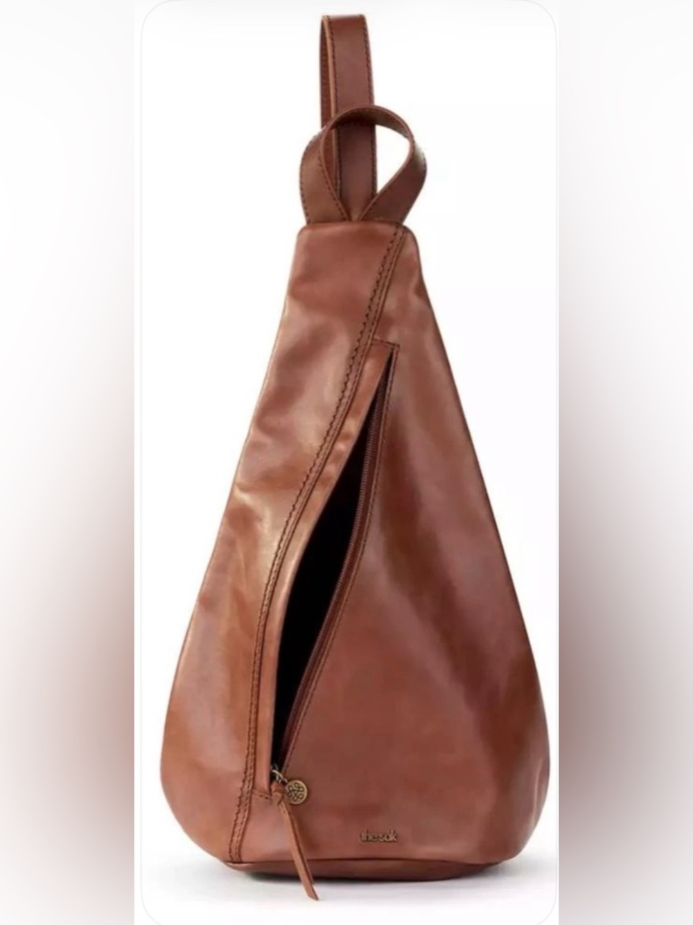 NEW The Sak Geo Sling Backpack in Teak/Tobacco Brown - Distressed